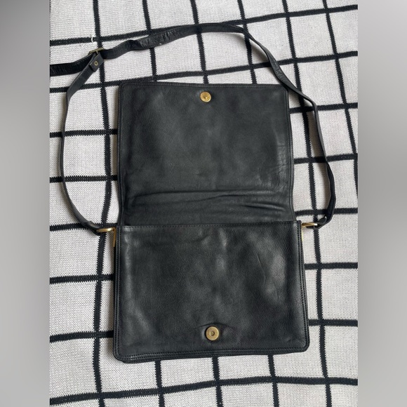 Black Leather Crossbody Purse - Picture 3 of 5